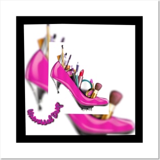 Universal Drip Pink High Heel Posters and Art